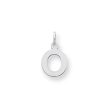 14k White Gold, Amanda Collection, Small Block Style Initial O Pendant For Discount