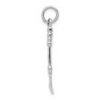 14k White Gold and Black Enamel 3D Hockey Stick and Puck Pendant Fashion