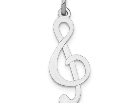 14k White Gold Treble Clef Charm Online now