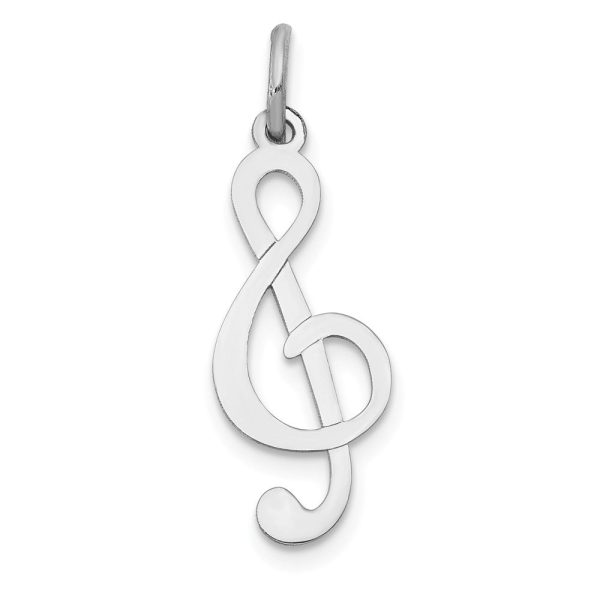 14k White Gold Treble Clef Charm Online now