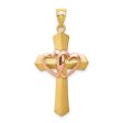 14k Two Tone Gold St. Valentine Cross Pendant, 19 x 38mm Sale