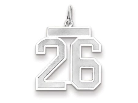 14k White Gold, Jersey Collection, Medium Number 26 Pendant For Sale