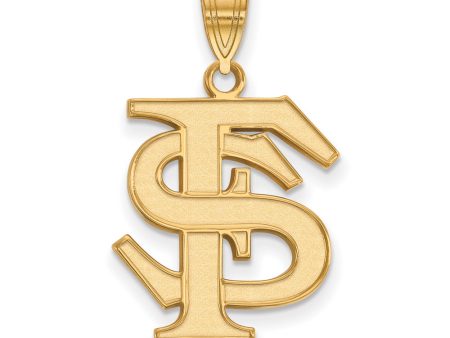 14k Gold Plated Silver Florida State Univ. Large Pendant Hot on Sale