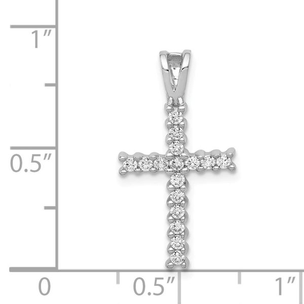 14k White Gold 1 6 or 1 4 Ctw Diamond Latin Cross Pendant Sale