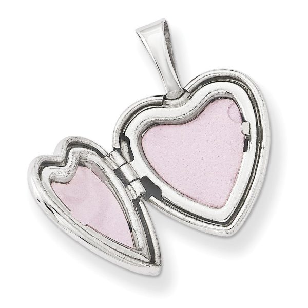 12mm Sister Diamond Heart Locket in Sterling Silver Online now