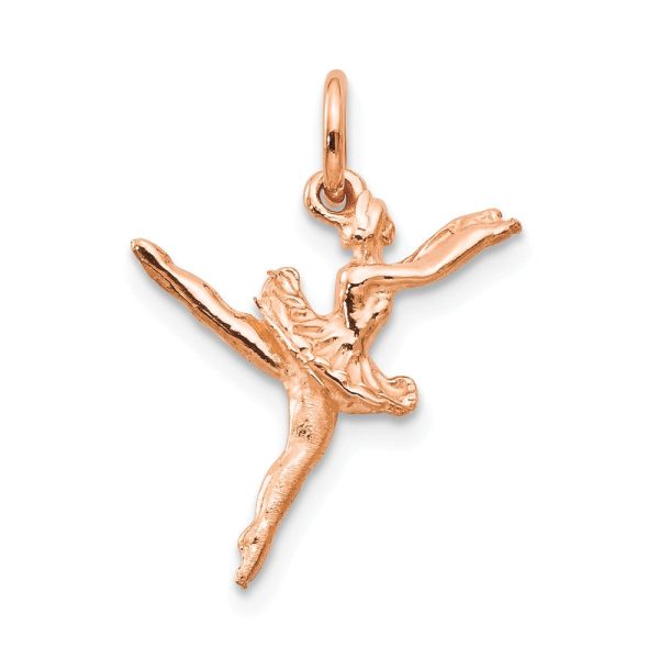 14k Rose Gold Small 3D Ballerina Pendant Charm Discount