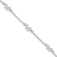 Sterling Silver Butterfly And 1.5mm Cable Chain Anklet, 9-10 Inch For Discount