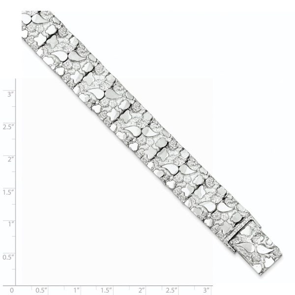 15mm Sterling Silver Nugget Link Bracelet, 8.5 Inch Online now