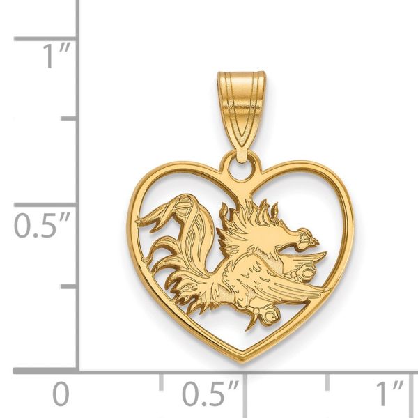 14k Gold Plated Silver South Carolina Heart Pendant Supply