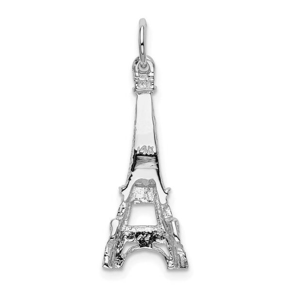 14k White Gold Eiffel Tower Charm Online Hot Sale