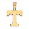 14k Gold Plated Silver U. of Tennessee Medium Initial T Pendant For Sale