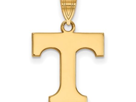 14k Gold Plated Silver U. of Tennessee Medium Initial T Pendant For Sale