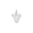 14k White Gold, Amanda Collection, Small Block Style Initial V Pendant For Sale