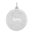 14k White Gold Laser Etched Golden Retriever Disc Pendant, 19mm Online Sale