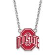 Sterling Silver Ohio State Large Enamel Logo Pendant Necklace Online Hot Sale