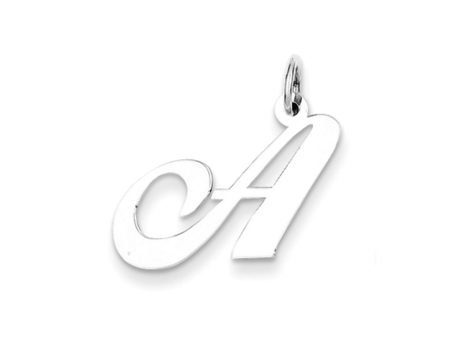 14k White Gold, Ella Collection, LG Fancy Script Initial Pendant A-W For Cheap