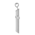 14k White Gold Beveled Edge Hollow Tube Cross Pendant Sale