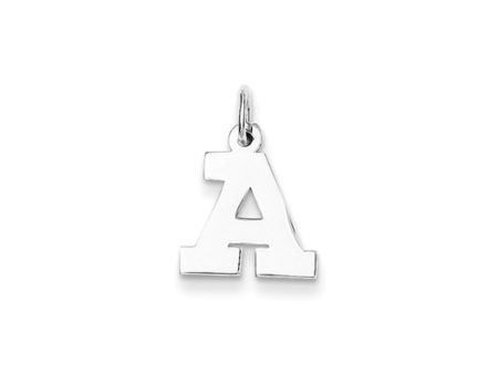 14k White Gold, Amanda Collection, Small Block Style Initial A Pendant Online Hot Sale