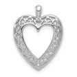 14k White Gold Cutout Open Heart Pendant Hot on Sale