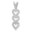 14k White Gold Stacked Triple Heart Pendant Supply