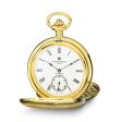 Charles Hubert Polished Gold Tone Stnlss Steel White Dial Pocket Watch Fashion