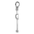 14k White Gold Polished Rope Cross Pendant on Sale