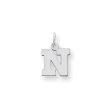 14k White Gold, Amanda Collection, Small Block Style Initial N Pendant For Discount