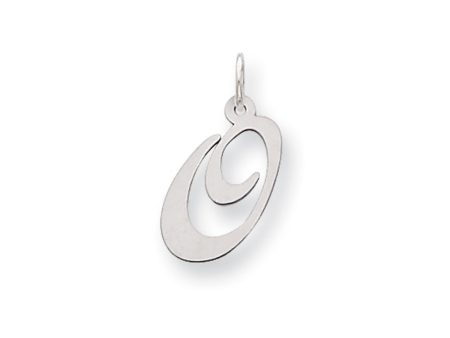 Sterling Silver, Ella Collection Medium Fancy Script Initial O Pendant Online