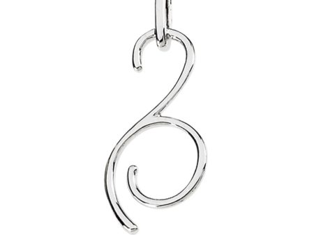 14k White Gold Swirl Pendant For Sale