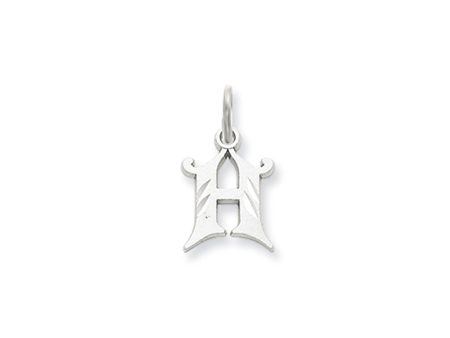 14k White Gold, Isabelle Collection, Mini Letter H Initial Charm Sale