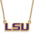 14k Gold Plated Silver Louisiana State Sm Enamel Pendant Necklace on Sale