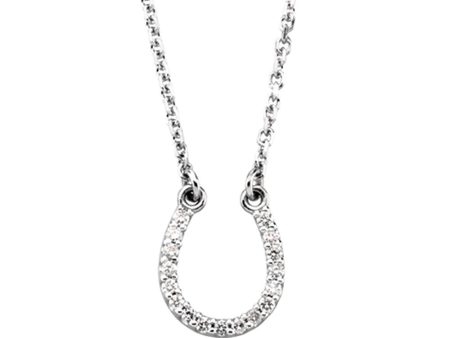 .08 cttw Diamond Horseshoe Necklace in 14k White Gold Supply