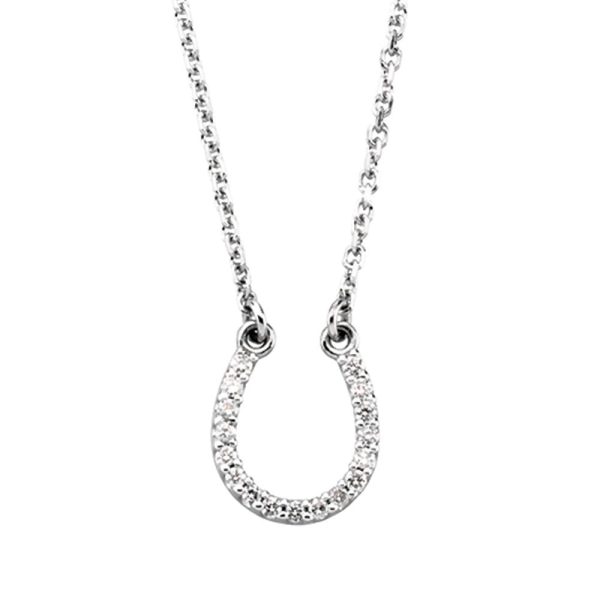 .08 cttw Diamond Horseshoe Necklace in 14k White Gold Supply