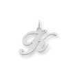 14k White Gold, Ella Collection Medium Fancy Script Initial K Pendant Discount