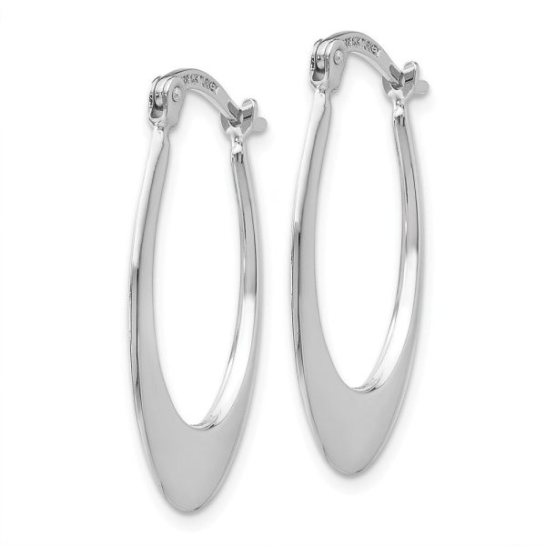 Tapered Oval Hoop Earrings in 14k White Gold, 25mm (1 Inch) Cheap