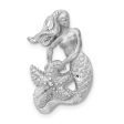 14k White Gold Mermaid with Sea Star Slide Pendant, 14 x 20mm Sale