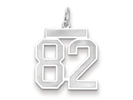 14k White Gold, Jersey Collection, Medium Number 82 Pendant Fashion