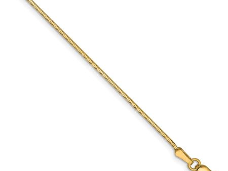 1.2mm, 14k Yellow Gold, Octagonal Snake Chain Bracelet, 7 Inch For Discount