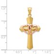 14k Two Tone Gold St. Valentine Cross Pendant, 19 x 38mm Sale