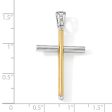 14k Two Tone Gold, Polished Cross Pendant, 21 x 38mm Online