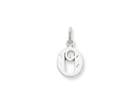 14k White Gold, Isabelle Collection, Mini Letter O Initial Charm Hot on Sale