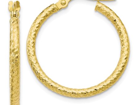 2mm Crisscross Round Hoop Earrings in 10k Yellow Gold, 22mm (7 8 Inch) Online