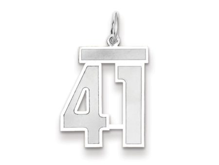 14k White Gold, Jersey Collection, Medium Number 41 Pendant Sale