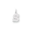 14k White Gold, Amanda Collection, Small Block Style Initial S Pendant Supply