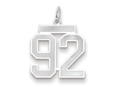 14k White Gold, Jersey Collection, Medium Number 92 Pendant Cheap