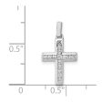 14k White Gold 1 6 Ctw Diamond Small Cross Pendant, 11 x 20mm Hot on Sale