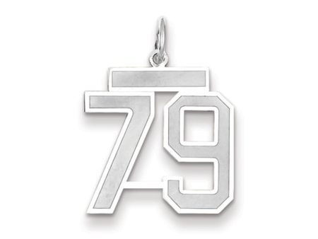 14k White Gold, Jersey Collection, Medium Number 79 Pendant For Discount