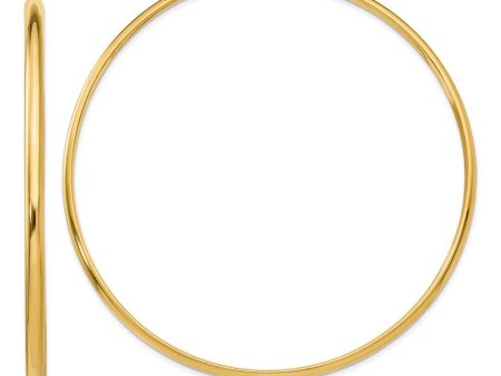 2.75mm x 65mm Polished 14k Yellow Gold Domed Round Hoop Earrings Hot on Sale