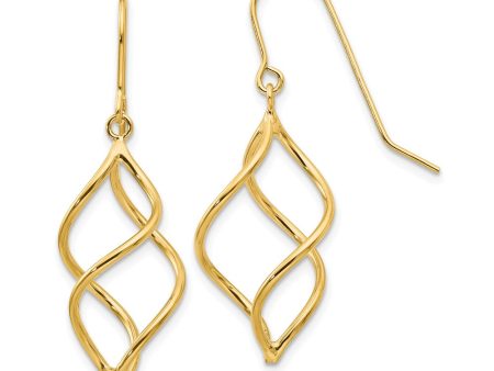 Short Twisted Dangle Earrings in 14k Yellow Gold Supply