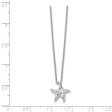 13mm Starfish Diamond Necklace in Rhodium Plated Silver, 18 Inch Fashion